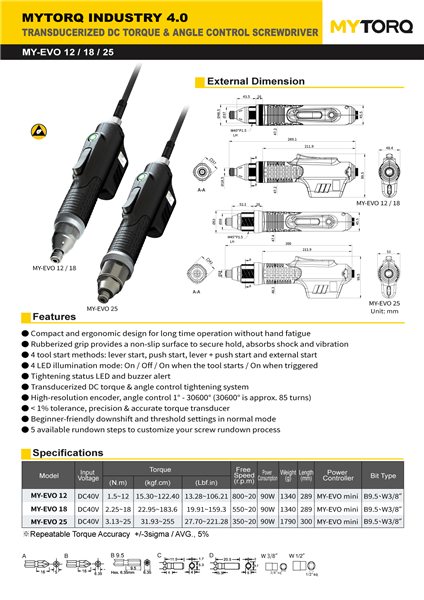 MY-EVO 12 / 18 / 25 Catálogo