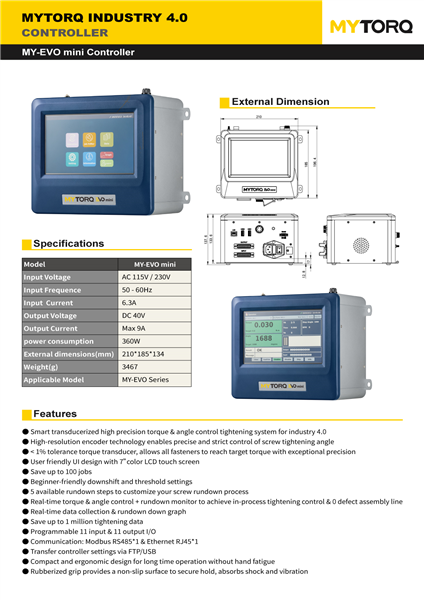 MY-EVO mini Controller Catal